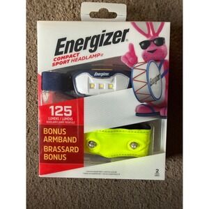 Energizer Compact Sport‎ Headlamp 125 Lumens with Bonus LED Armband HDCS22 NEW